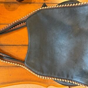 Big Buddha Black Tote with Gold Stud Trim